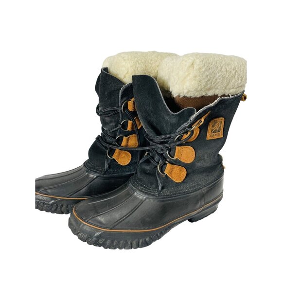 LaCrosse Insulated Snow Boots Black Suede Fiberglass Shank USA Women's Size 8 - Picture 3 of 12